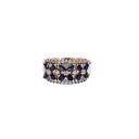 14K Yellow Gold Diamond and Sapphire Cocktail Ring
