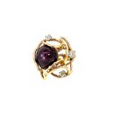 14K Yellow Gold Diamond and Ruby Cocktail Ring