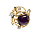 14K Yellow Gold Diamond and Ruby Cocktail Ring