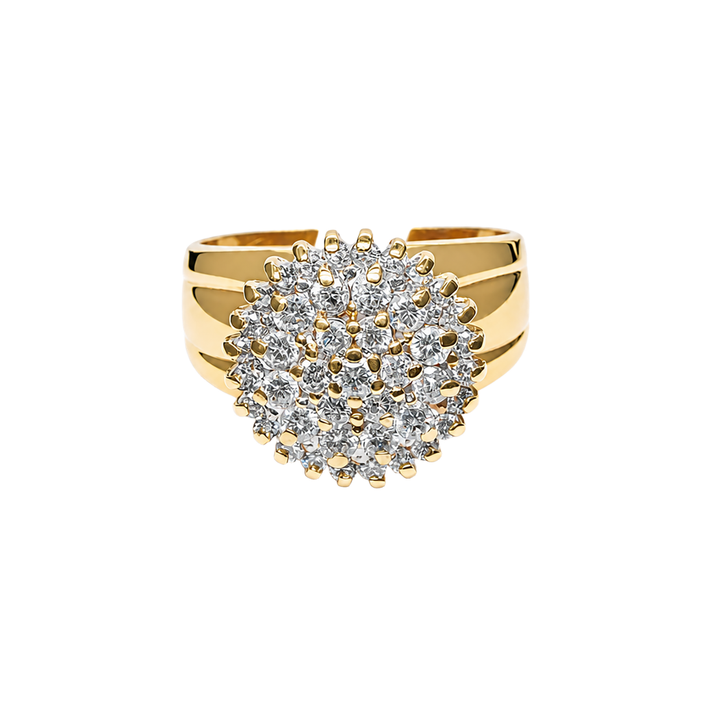 14K Yellow Gold Diamond Cocktail Ring