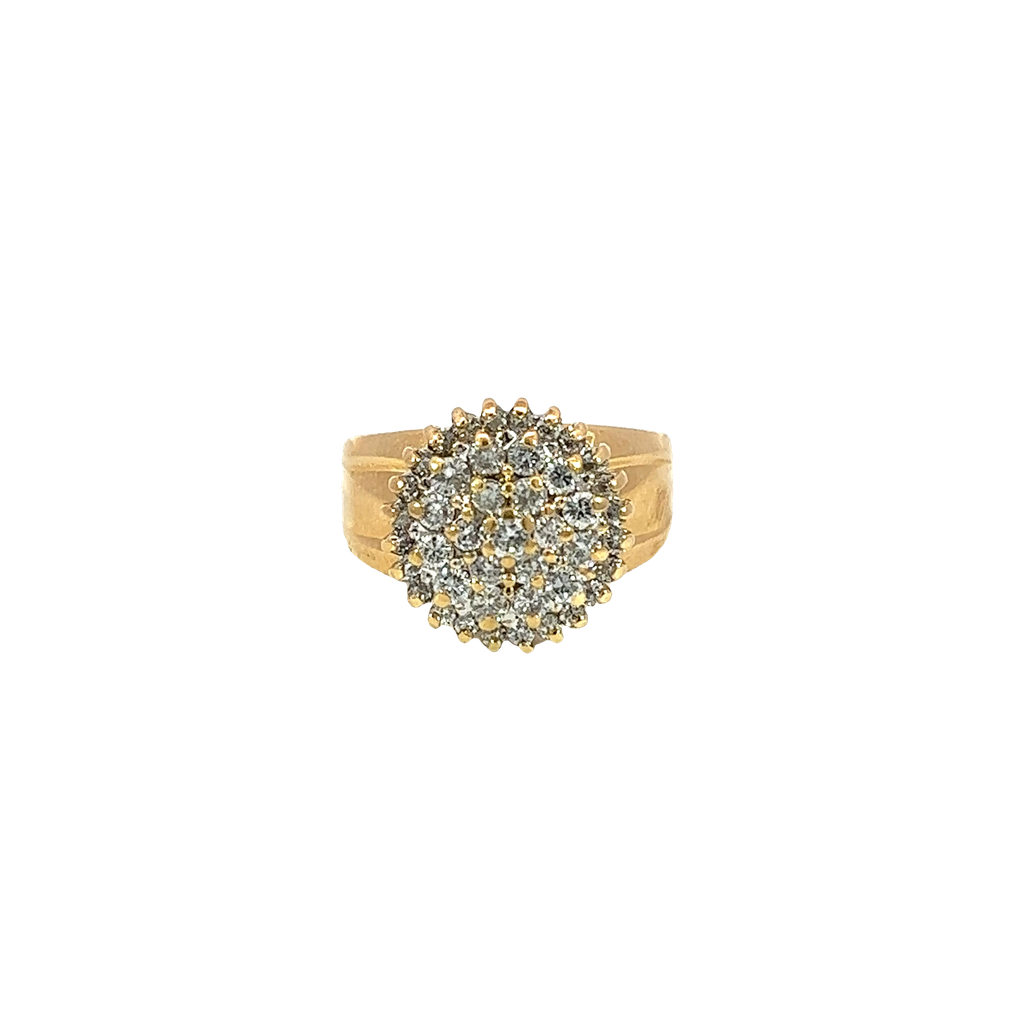 14K Yellow Gold Diamond Cocktail Ring