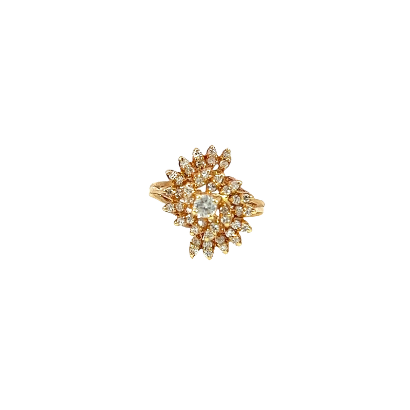 14K Yellow Gold Diamond Cocktail Ring