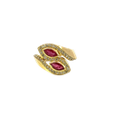 14K Yellow Gold Diamond and Ruby Cocktail Ring