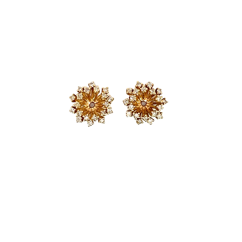 14K Yellow Gold Diamond Earring Jackets