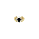 14K Yellow Gold Diamond and Sapphire Fashion Ring