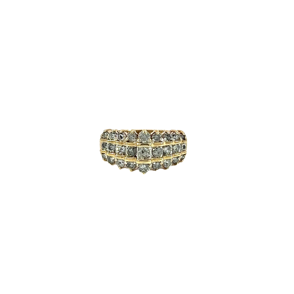 14K Yellow Gold Diamond Cocktail and Fashion Ring