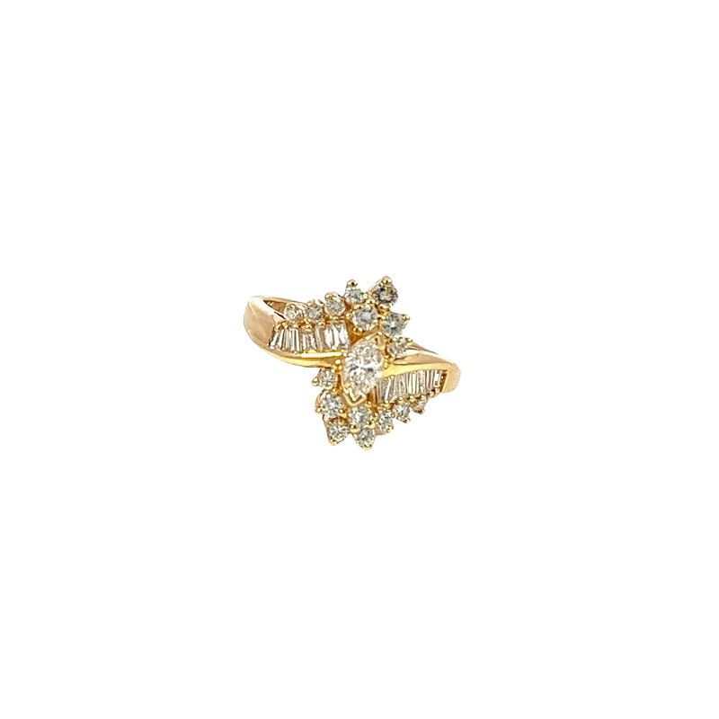 14K Yellow Gold Diamond Fashion Ring