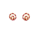 14K Yellow Gold Ruby and Diamond Earrings