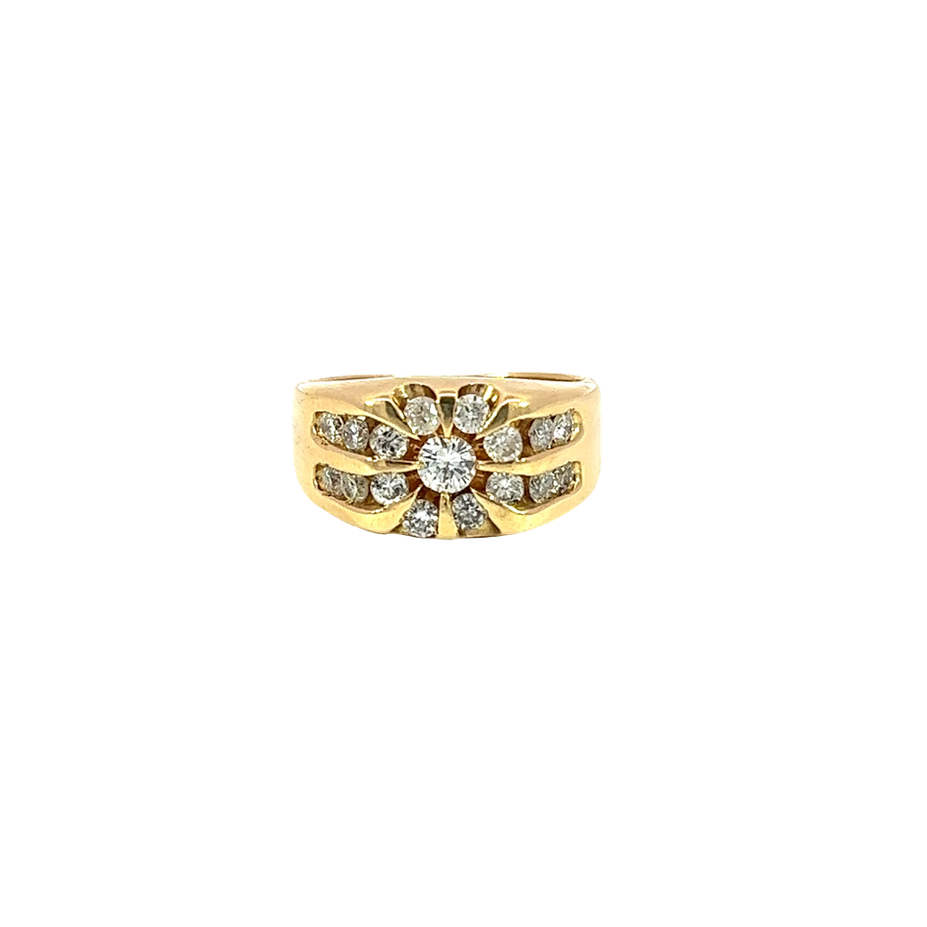 14K Yellow Gold Diamond Men's Ring