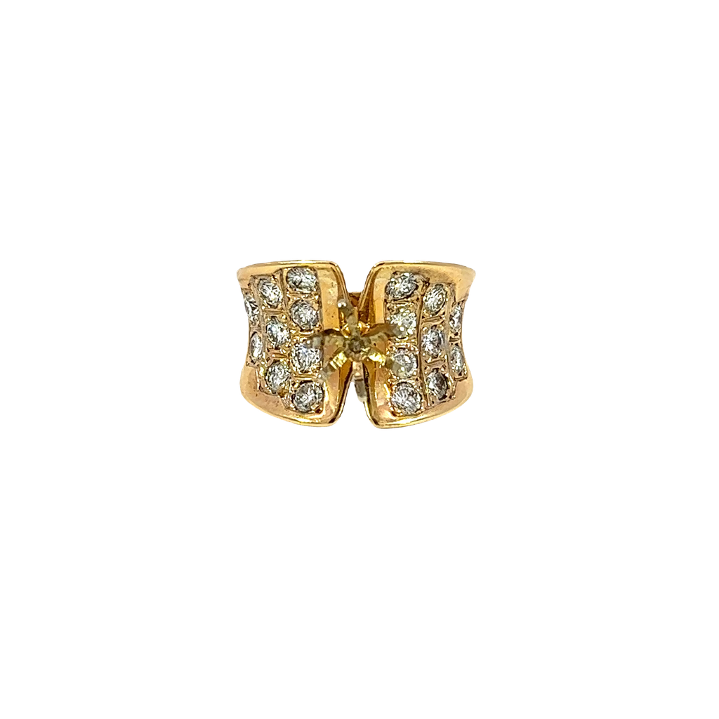 14K Yellow Gold Diamond Cocktail Ring
