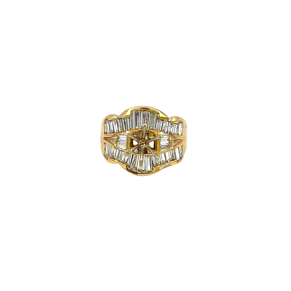 14K Yellow Gold Diamond Cocktail Ring