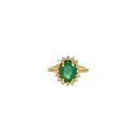 14K Yellow Gold Diamond and Emerald Fashion Ring
