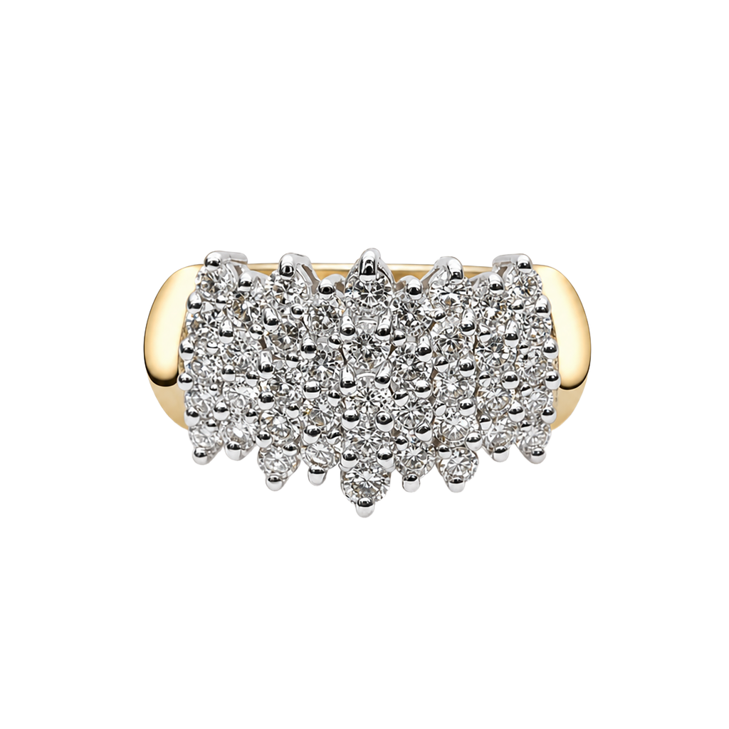 14K Yellow Gold Diamond Cocktail Ring