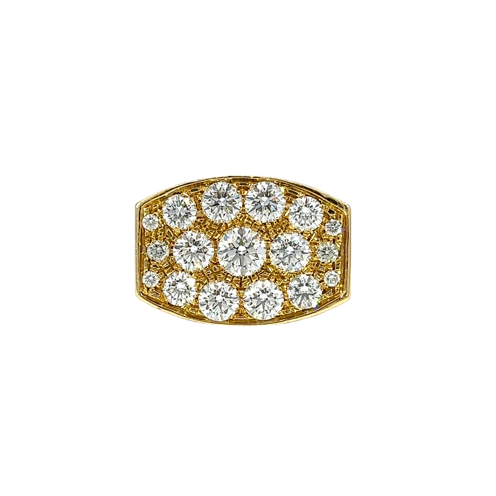 14K Yellow Gold Diamond Cocktail Ring