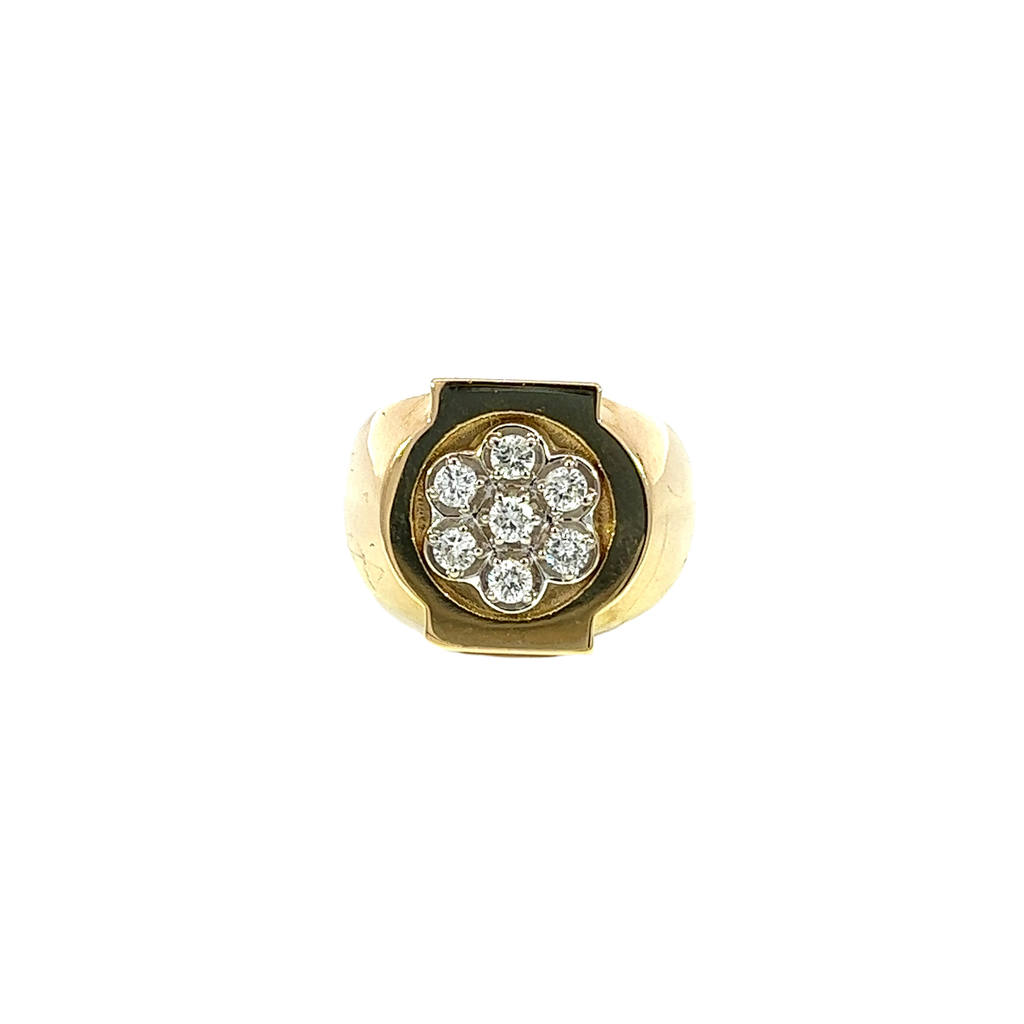 14K Yellow Gold Diamond Men's Fashion Ring