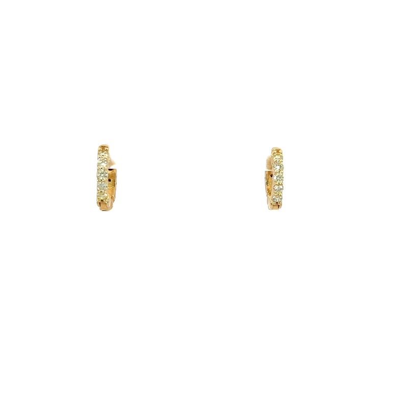 14K Yellow Gold Diamond Hoop Earrings