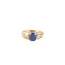 14K Yellow Gold Diamond and Tanzanite Fashion Ring