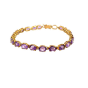 14K Yellow Gold Amethyst Fashion Bracelet