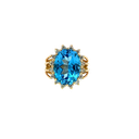 14K Yellow Gold Diamond and Topaz Cocktail Ring