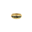 14K Yellow Gold Diamond and Sapphire Band