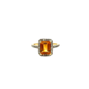 14K Yellow Gold Diamond and Topaz Fashion Ring