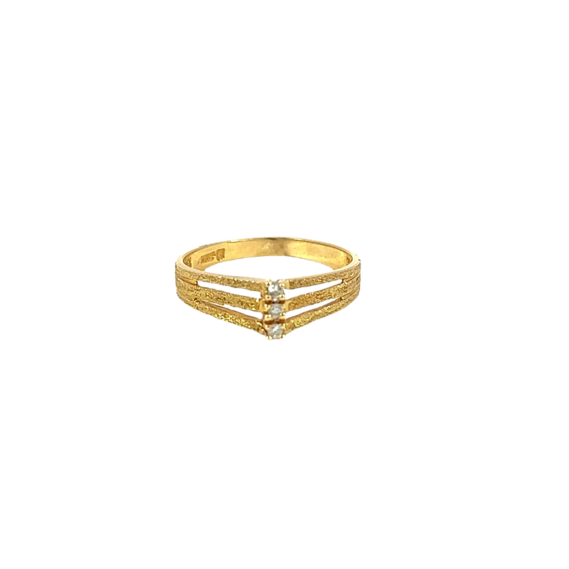 14K Yellow Gold Diamond and Diamond Ring