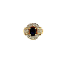 14K Yellow Gold Diamond and Sapphire Fashion Ring