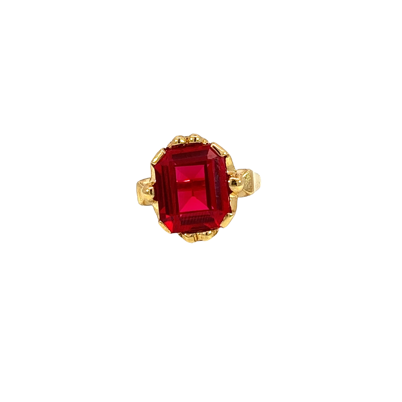 14K Yellow Gold Ruby Cocktail Ring