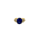 14K Yellow Gold Diamond and Sapphire Fashion Ring