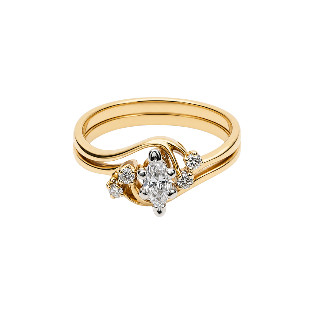 14K Yellow Gold Diamond Engagement Ring