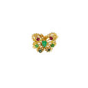 14K Yellow Gold Emerald Ruby and Sapphire Fashion Ring
