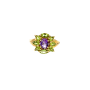 14K Yellow Gold Amethyst and Peridot Cocktail and Fashion Ring