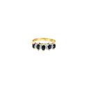 14K Yellow Gold Sapphire and Diamond Ring
