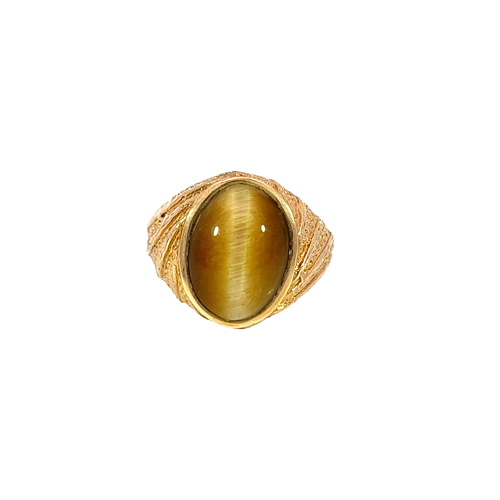 14K Yellow Gold Tiger's Eye Cocktail Ring