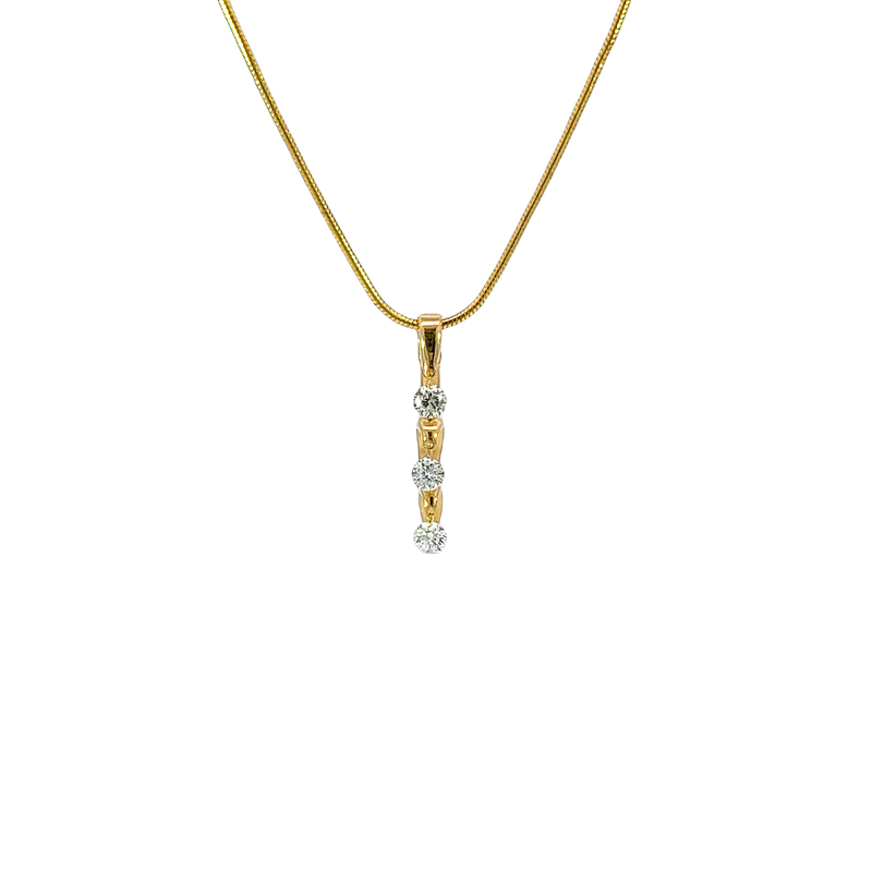 14K Yellow Gold Diamond Pendant
