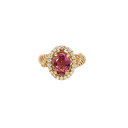 14K Yellow Gold Pink Sapphire and Diamond Ring