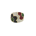 14K Yellow Gold Diamond and Emerald Cocktail Ring