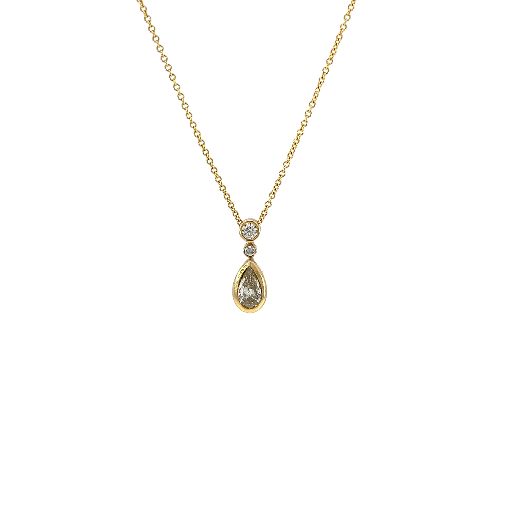 14K Yellow Gold Diamond Pendant