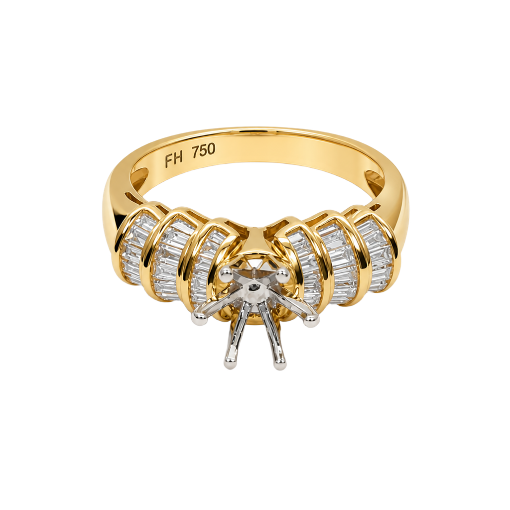 14K Yellow Gold Diamond Fashion Ring