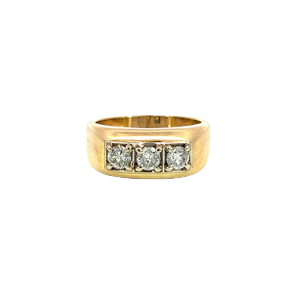 14K Yellow Gold Diamond Men's Ring