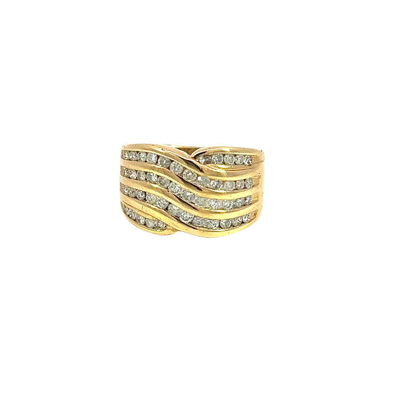 14K Yellow Gold Diamond Cocktail Ring