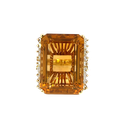 14K Yellow Gold Citrine and Diamond Cocktail Ring