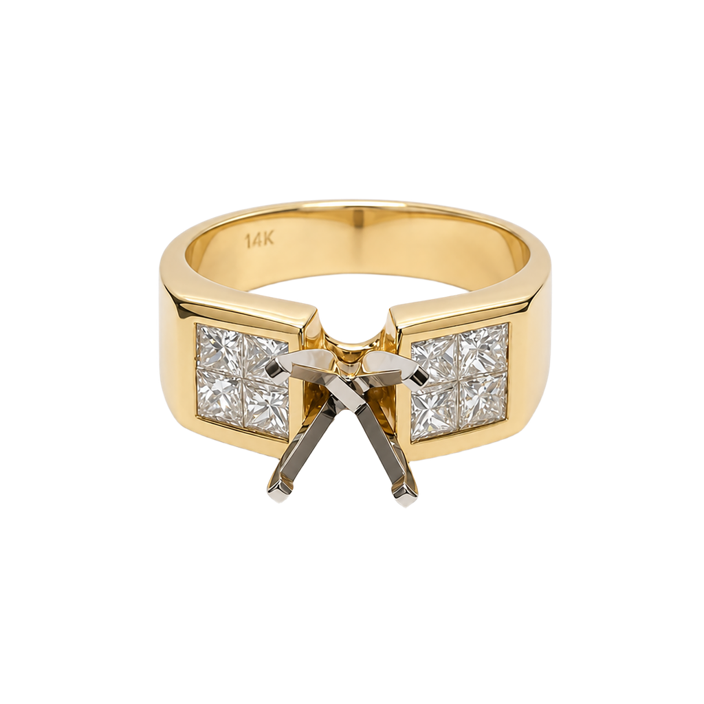 14K Yellow Gold Diamond Cocktail Ring