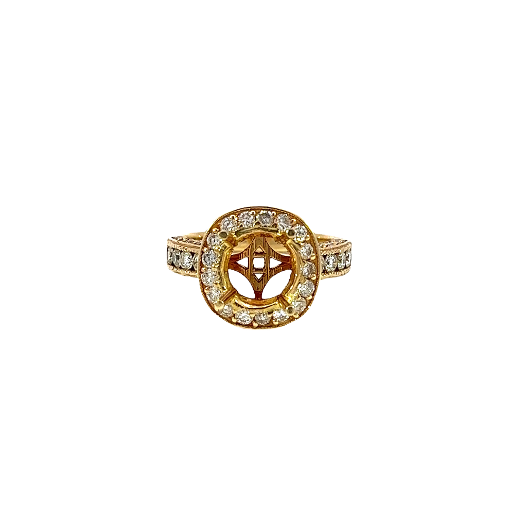 14K Yellow Gold Diamond Engagement and Fashion Ring