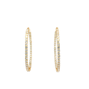 14K Yellow Gold Diamond Hoop Earrings