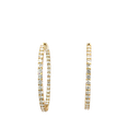 14K Yellow Gold Diamond Hoop Earrings