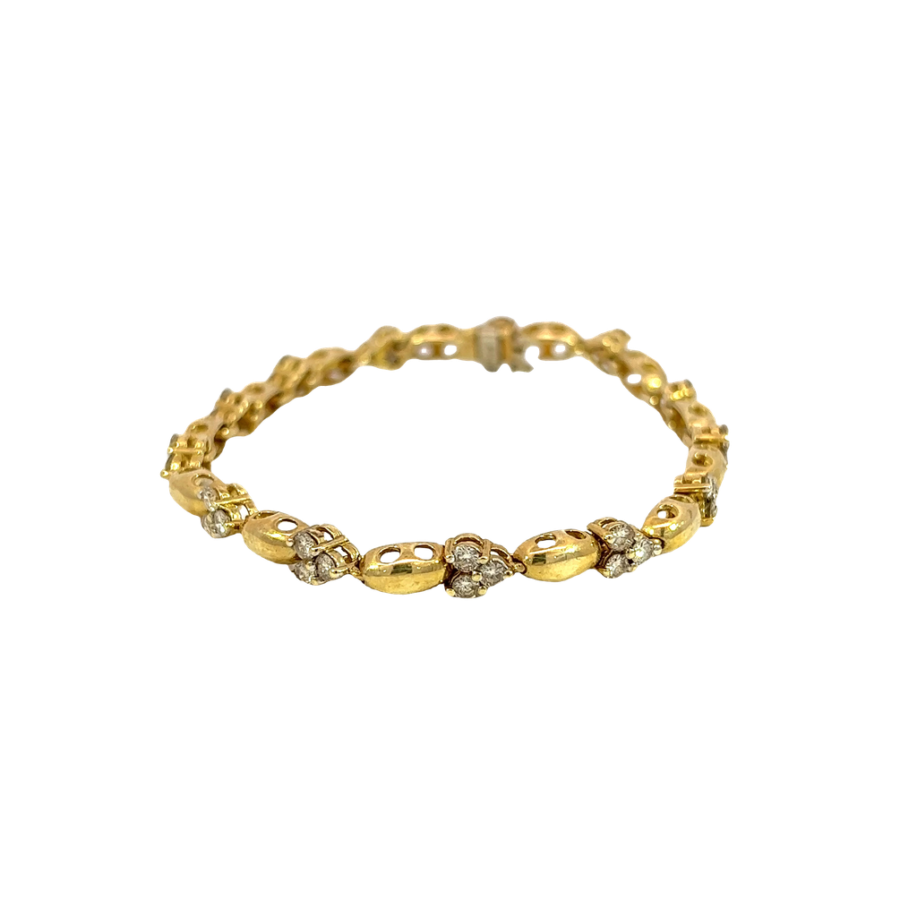 14K Yellow Gold Diamond Fashion Bracelet