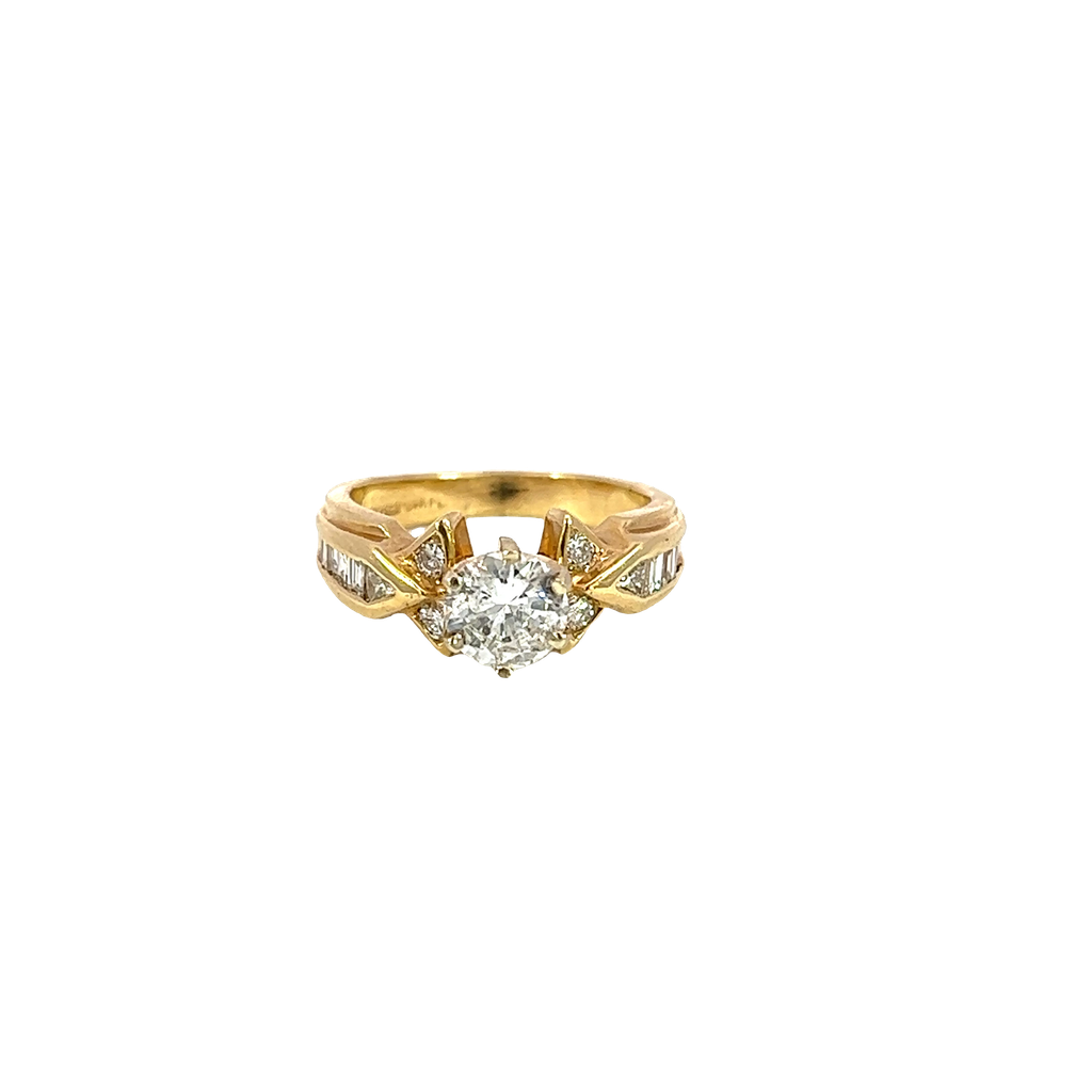 14K Yellow Gold Diamond Engagement Ring