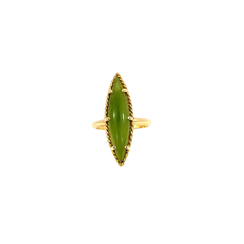 14K Yellow Gold Jade Ring