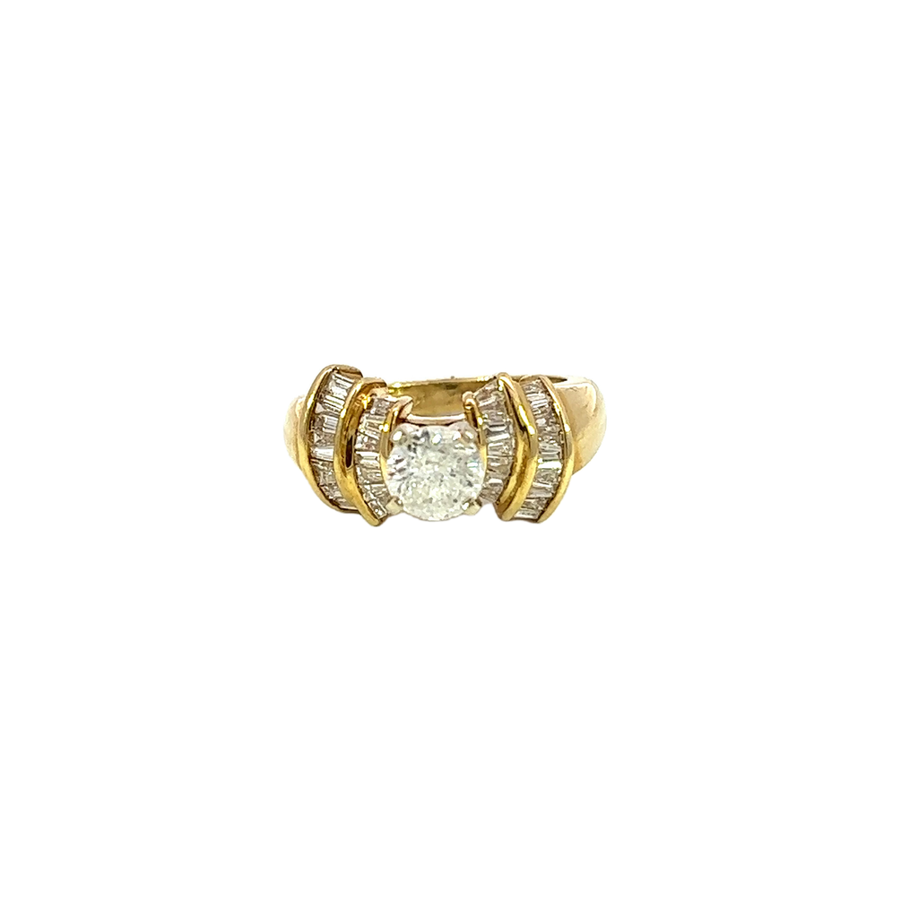14K Yellow Gold Diamond and Diamond Rings